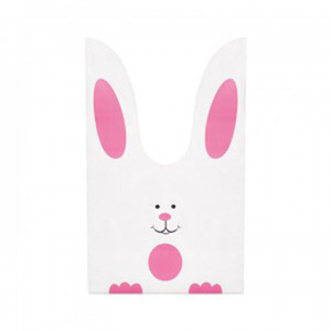 핑크 토끼 캐릭터 답례품 보자기 포장 봉투 비닐 (10매)